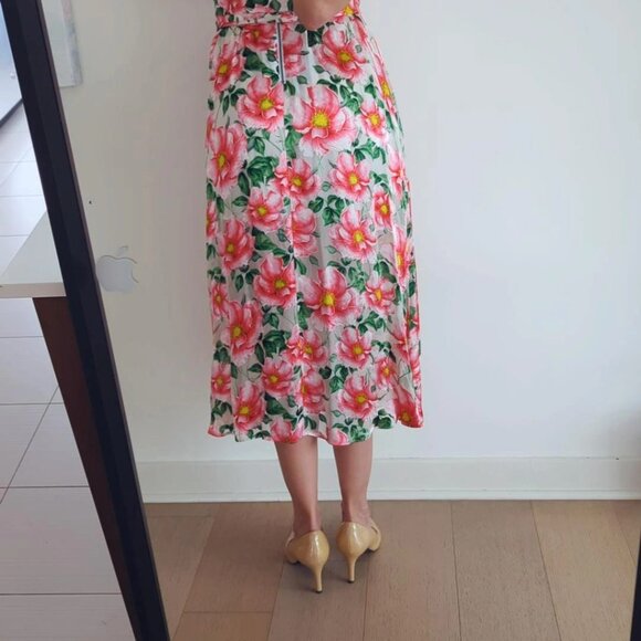 ALICE + OLIVIA Samantha draped floral-print satin midi dress - Picture 8 of 8